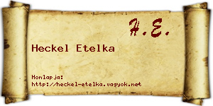 Heckel Etelka névjegykártya